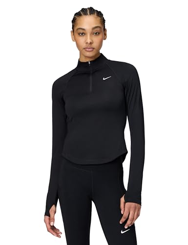 Nike Women's Tempo Dri-Fit 1/2-Zip Running Top, Black/Reflective Silver, X-Small