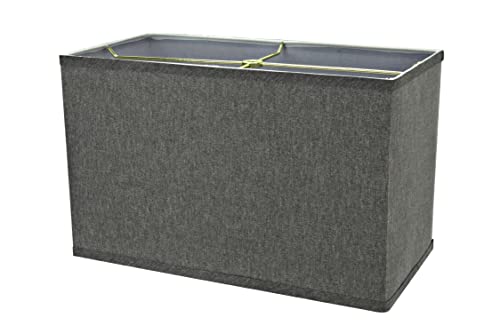 Aspen Creative 36007 Hardback Shape Spider Construction Lamp Shade Rectangular, (8" + 16") x (8" + 16") x 10", Grey by Aspen Creative - Image 3