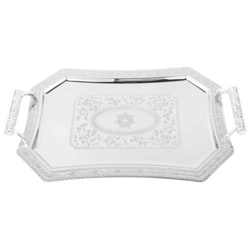 Cabilock Plateau De Service avec Poignées Style Européen Vintage 39 X 10 X 1.8 Pouces Plateau De Service De Fruits Et Collations pour Cuisine Réceptions Et...