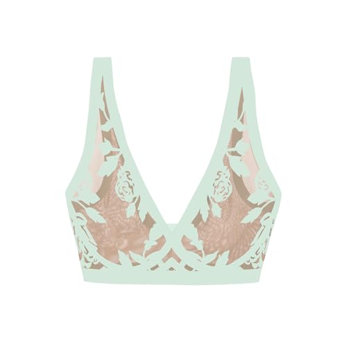 Image of EBY Sheer Mesh Bralette for Women Seamless Wireless Bra with Support - Without Metal Wire