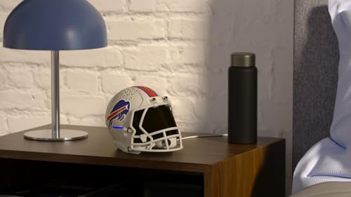 Image of NFL Echo Dot Bundle: Includes Echo Dot | Glacier White and Limited-Edition NFL Helmet Stand | Buffalo Bills
