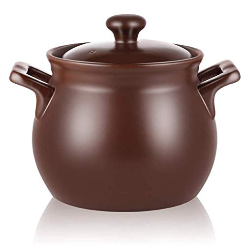Cocotte en terre cuite marron de 5 L pour mijoter