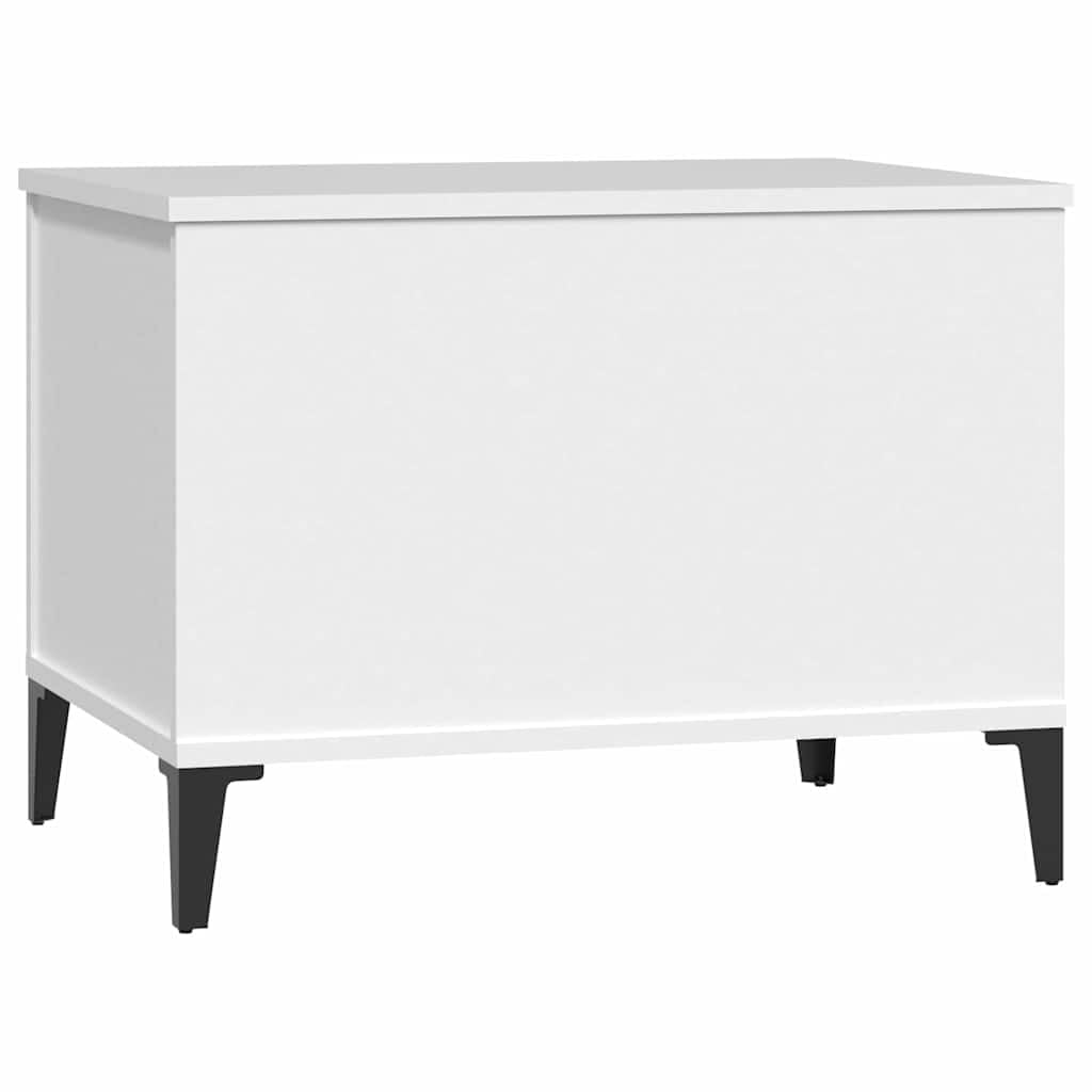 Stolik kawowy, biały, 60 x 44,5 x 45 cm, materiał drewnopochodny z blatem o regulowanej wysokości, miejsce do przechowywania, nowoczesny design, trwały materiał, idealny do salonu, salonu