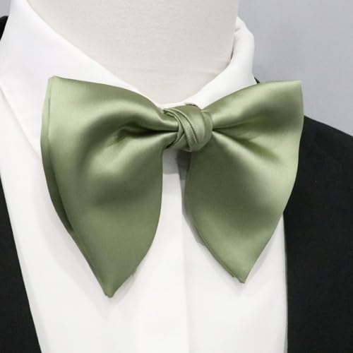 Image of Mens Bow Tie Pre Tied Oversized Bow Ties for Men Satin Bowties for Tuxedo Wedding Party Banquet
