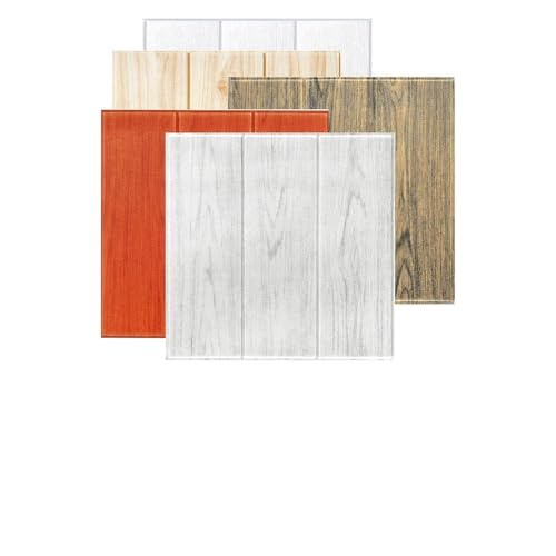 Mejore su hogar con paneles adhesivos de pared de ladrillo de piedra 3D de espuma suave, paquete de 10 (4#)