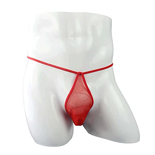 COMLIFE Men's Bulge Pouch Thongs Underwear Low Rise Butt-flaunting T-back Thin String Underpants2