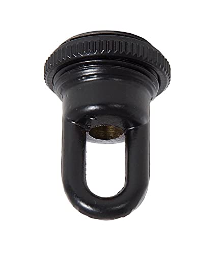 Image of B&P Lamp Solid Cast Brass Screw Collar Loop for 1-1 /16 Inch Center Hole Canopies, 1 /4IP, Satin Black Finish
