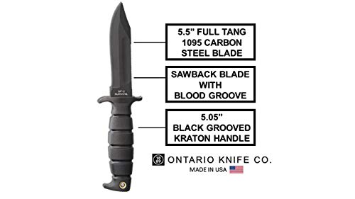 Faca de sobrevivência Ontario Knife Company 8680 Sp-2, preto, tamanho único