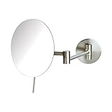 Jerdon JRT685N 7.75' Slim Line Wall Mount 5x Magnification Mirror With Tilt adjustment, Nickel