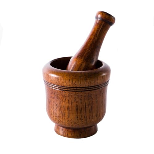 Madera maciza Maja y mortero de hierbas ajo especias mezcla Picadoras trituradora cocina tazón rompiendo Herramientas