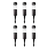 Amazon Basics Solar Outdoor Lights, LED Lights for Garden, Pathway, Patio, Black, 6-Pack