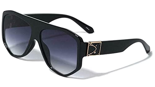 Dweebzilla Oversized Thick Bold Fancy Luxury Square Aviator Sunglasses