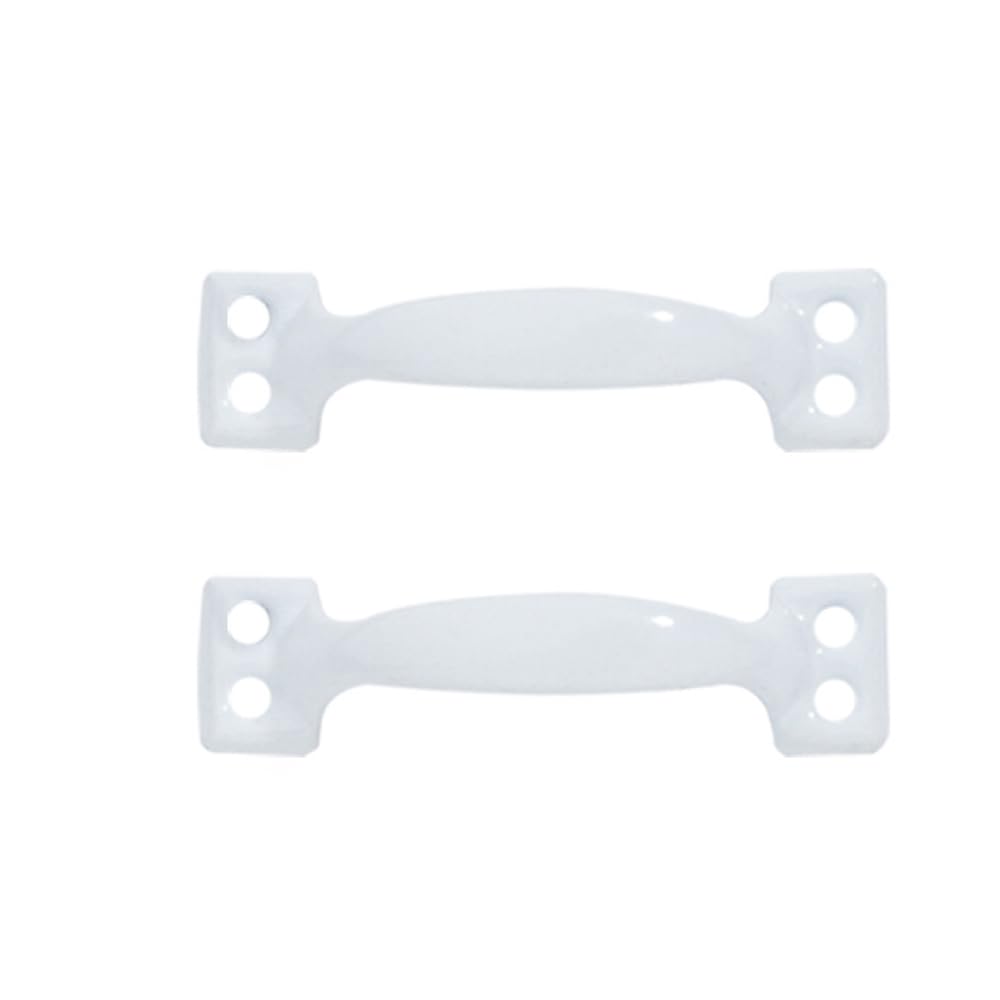 SENRISE 2Pcs Pull Handle, Retro Door Bows Pull Handles Iron Door Hardware for Garden, Gate, Kitchen (White)