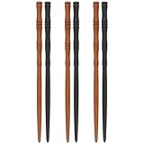 4Pcs Brown and Black Wooden Hair Sticks Hair Chopsticks for Women, Bamboo Shape Hair Pins for Long Hair, Hair Stick Pin for Buns, Decorative Hair Holder for Women Hair Accessories and Care