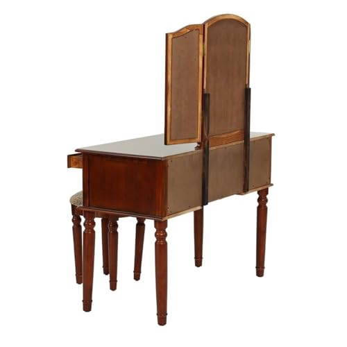 BOBKONA St. Croix Collection Vanity with Stool, Cherry