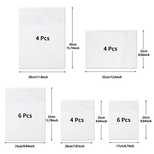 24 Pcs Reusable Ziplock Bags, Plastic Hospital Bags Maternity Essentials Travel Clothes Storage Bags Waterproof Luggage Organiser Pouch for Clothes, Shoes, Cosmetics(5 Size) - Image 4