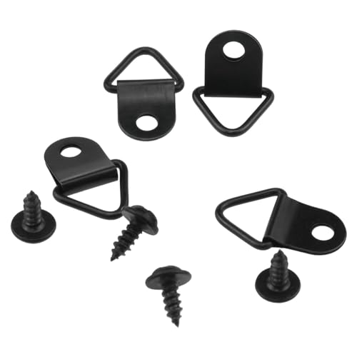 Image of 100 PCS Picture Frame Triangle Hook 23x10mm Black Single Hole Lifting Ring for Hanging Clock Painting Artwork Photo Frame