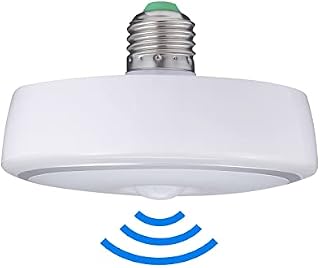 DIYZON PIR Motion Sensor Light Bulb, E27 Screw, 15W(100W Equivalent) Cold White 6500K 1500Lumen, Motion Activated Dusk to Dawn Light Bulb, Suitable for Porch Garage Basement Utility Room