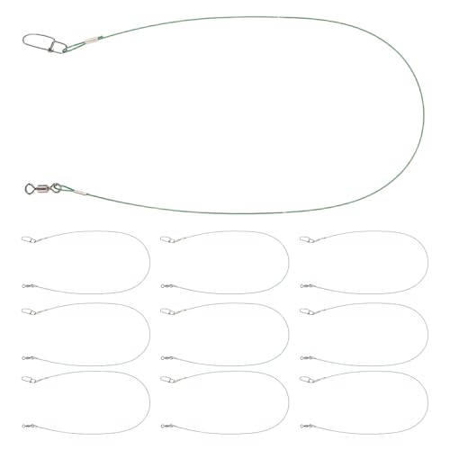 10 piezas alambre líder de pesca acero inoxidable 150 lb