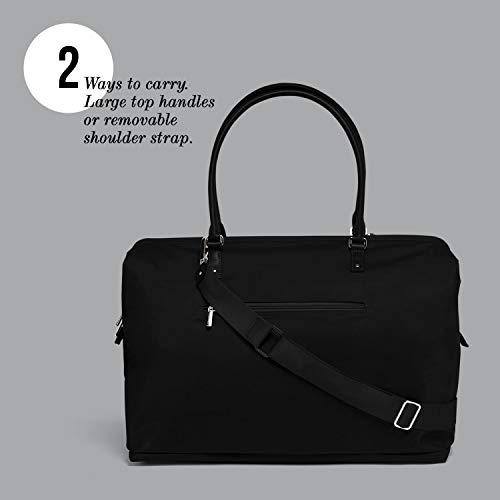 Lipault - Lady Plume Weekend Bag - Top Handle Shoulder Overnight Travel Duffel Luggage for Women - Black
