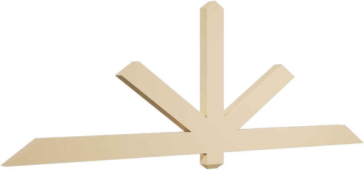 84"W x 28"H x 2"D x 4"F, 8/12 Pitch, Kennewick Signature Urethane Gable Bracket, Primed Tan