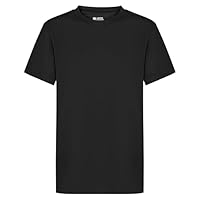 Ages 1-16 Kids Plain Blank T-Shirt Tee Shirt 100% Cotton Boys Girls School Uniform P.E. Gym Black