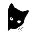 Adesivo Sticker Testa Gatto per Auto Moto Scooter Camion Camper - Cat Car Tuning Simpatico Adesivo per Decorare CIO' Che Vuoi - Vinile di Alta QUALITA' - Facile Applicazione 16 X 13 CM Nero