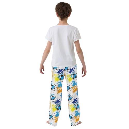 Football Silhouette Shabby Boys Pants for Kids Jogger Pants with Pockets S-XL3