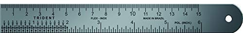 Régua Ferragista, Trident, FLEX-15, Cinza, 15 cm