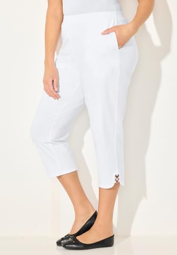 Catherines Women's Plus Size Suprema Studio Ring Accent Capri3