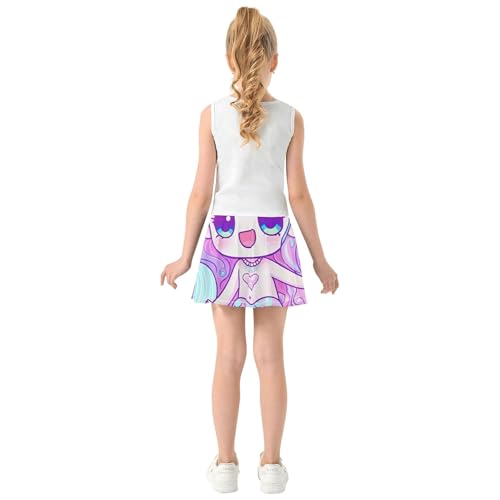 Athletic Shorts for Girls Skorts Tennis Skirts for Kids Dance Teen Cheer Cute Blue Pink Mermaid Heart 3t4