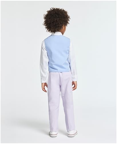 Image of Nautica Boys' 4-piece Formal Suit Set with Vest, Pants, Collared Dress Shirt, and Tie