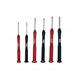 ULTRA STEEL 6-Piece Aluminum Precision Screwdriver Set, Chrome Vanadium Steel, Phillips and Slotted, with Plastic Case, for laptop and home electrical items repair and assembly
