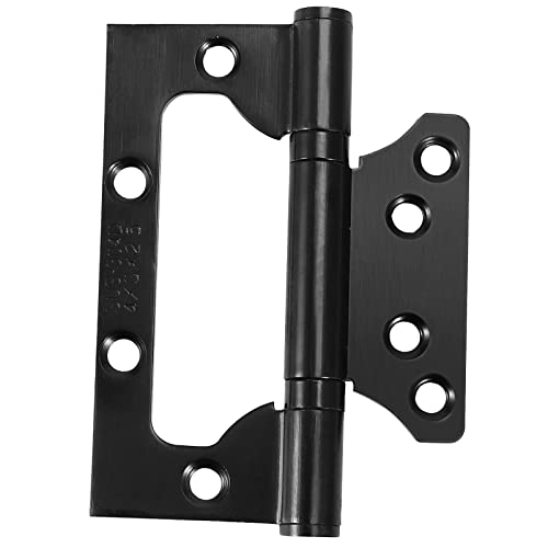 Jeuihau 12 Pack 4 X 3 Inch Black Non Mortise Door Hinges, Stainless Steel Door Hinges With Mounting Screws, Non-Mortise Mute Door Hinges For Heavy Weight Door, Cabinet #TOP2