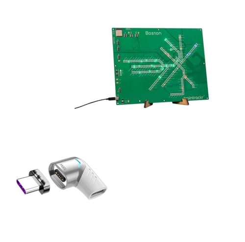 BoxWave Adapter Compatible with Traintrackr Massachusetts Map Trackr - MagnetoSnap PD Angle Adapter, Magnetic Charging Connector Device Saver - Metallic Silver