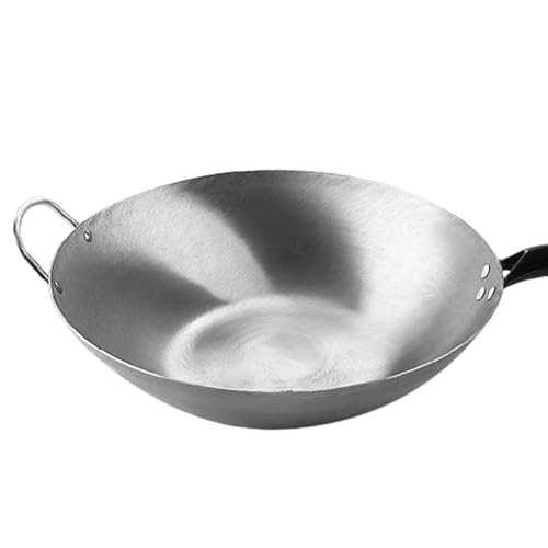 Wok de fierro con mango de madera, 36 cm con orejas miniatura 3