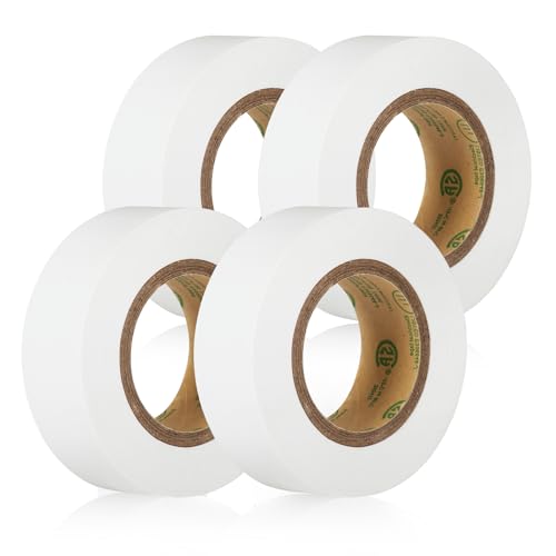 Image of GEYYANG White Electrical Tape, Professional Grade UL Approved, 4 Pack Multipurpose Electrical Tape for Home Improvement Electrical Equipment, 0.7in X 33ft PVC Electric Insulating Tape