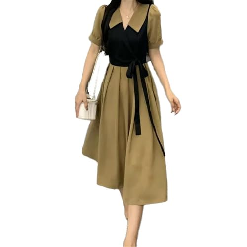 Robe mi-longue en A chic pour femme coupe ajustée formelle