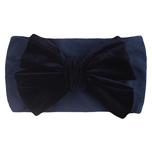 EnJoCho 0-3 Years Baby Hair Accessories Headwear Hair Bow Solid Baby Velvet Girls Band Kids Headband (Navy, One Size)