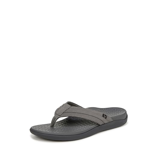 Vionic Mens Tide II Flip-Flop Charcoal Grey 11 M