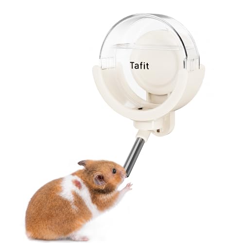 Tafit Hamster Water Bottle with Magnetic Holder Freestanding Water Feeder for Glass Tanks No-Drip Water Dispenser for Hamsters Gerbils Mice Rats Degus (White 150ml Magnetic-Mounted)