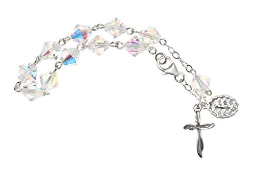 Catholic Woman Rosary Bracelet Made with Gemstone, Austrian Crystal, Glass OR Sport Beads2
