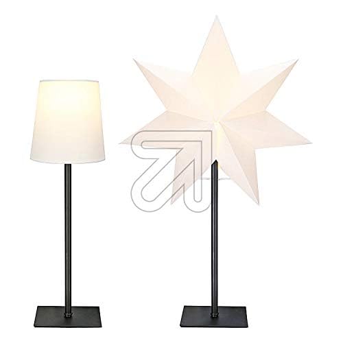 Weihnachtsleuchter mit Stern Wechselschirm, Combi Pack weiß, klein | Weihnachtsstern, Adventsstern, Standleuchte, Metallfuß schwarz