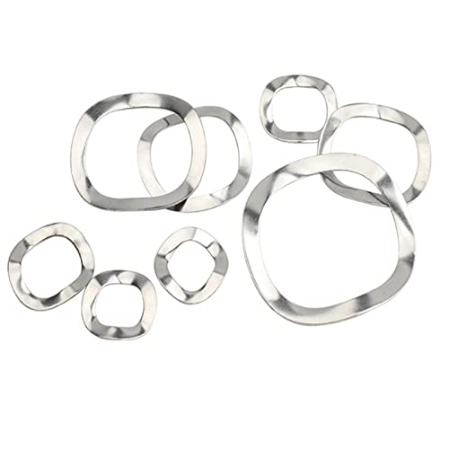 WHDITMDG Arandelas de Tres Ondas de Acero Inoxidable 304 Arandela de Resorte 10 Piezas Arandelas Casi Circulares Arandela de Cabeza Plana para Tuercas Redondas ranuradas Arandela Plana