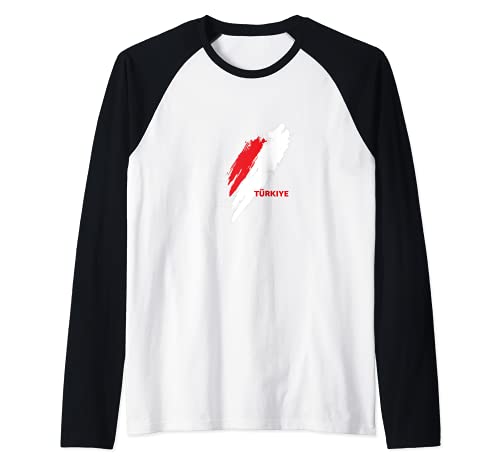 Flag Turkey Raglan Baseball Tee, Black