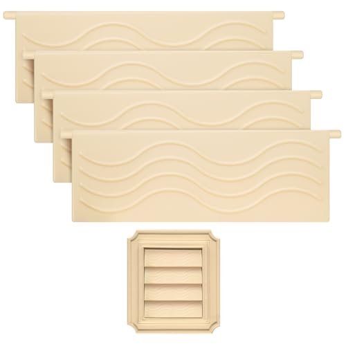 Image of 4-Pack Dryer Vent Cover Replacement with Enhanced Rippled Design - 4.5in Plastic Polymer Dryer Exhaust Vent Cover Replacements, Weather Resistant Exterior Dryer Vent Flap Replacement (Beige)