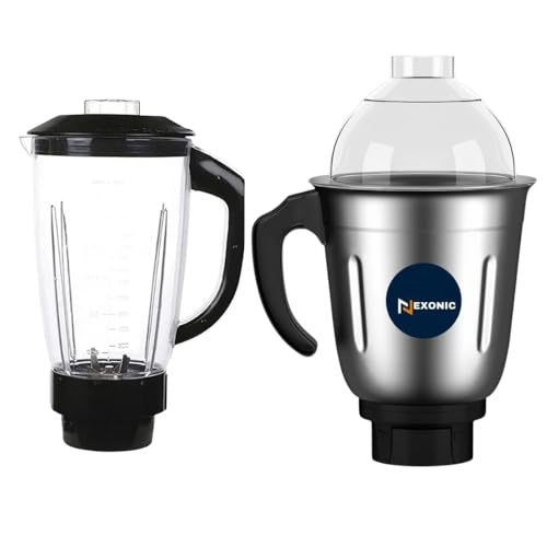 NEXONIC Heavy Quality Chutney1500 ML for All mixer Grinder & Unbreakable bullet mixer grinder set with a versatile bullet mixer juicer1500 mL universal 4-teeth coupler,2-slot compatible.