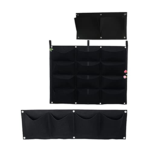 (2 Pièces)Sac De Plantation Vertical, Sacs de Plantation muraux Sacs de jardinière Plantation Suspendus muraux pour Les Plantes de clôture de Jardin de (Size:Horizontal version 2, 50X30,Color:Le noir) Cover