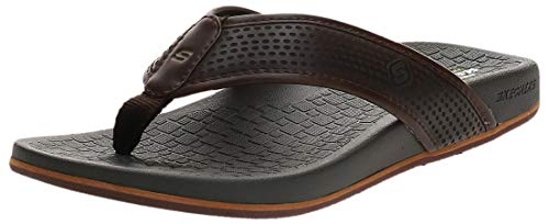 Skechers USA Men s Pelem Emiro Flat Sandal, Chocolate, 10 M US