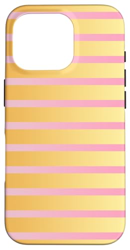Pastel Pink Yellow Horizontal Gradient Stripes X}zP[X iPhone 16 Pro p
